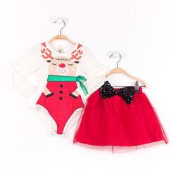 Deer with Pearls Skirt Set - 4