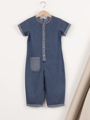 Denim Sailor Boy Overall - 3