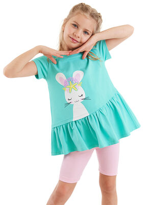 Deniz Tavşanı Kız Çocuk T-shirt Tayt Takım