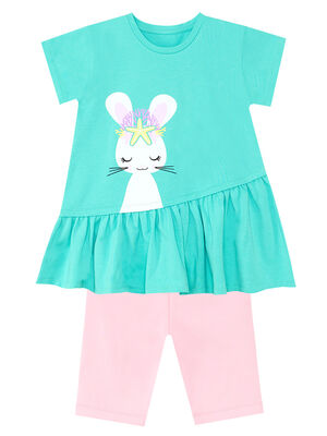Deniz Tavşanı Kız Çocuk T-shirt Tayt Takım