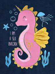 Denizatı Unicorn Kız Çocuk Elbise - Thumbnail