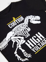 Dikkat Dino Erkek Çocuk T-shirt Şort Takım - Thumbnail