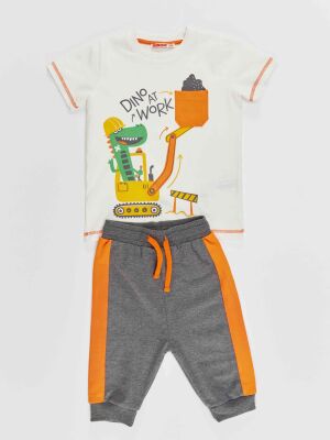 Dino At Work Boy T-shirt&Harem Pants Set - 3