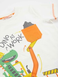 Dino At Work Erkek Çocuk T-shirt Kapri Şort Takım - Thumbnail