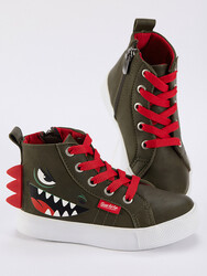 Dino Boy Khaki Sneakers - Thumbnail