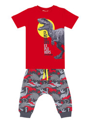 Dino Camo Boy T-shirt&Baggy Set - Thumbnail