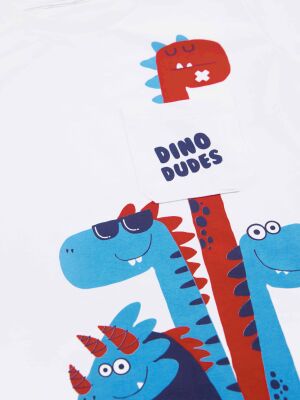 Dino Dudes Erkek Çocuk T-shirt Kapri Şort Takım - 5