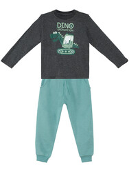 Dino Excavation Boy T-shirt and Pants Set - Thumbnail