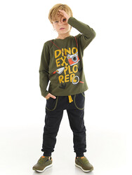 Dino Explorer Boy T-shirt&Pants Set - Thumbnail