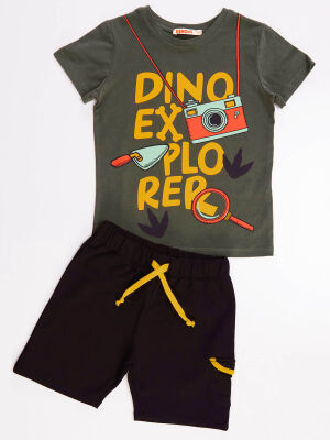 Dino Explorer Erkek Çocuk T-shirt Şort Takım - 3