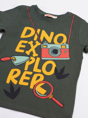 Dino Explorer Erkek Çocuk T-shirt Şort Takım - 5