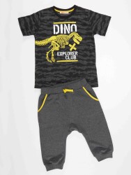 Dino Explorer Erkek Çocuk T-shirt Kapri Şort Takım - 3