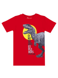 Dino Kamuflaj Erkek Çocuk T-shirt Kapri Şort Takım - 5