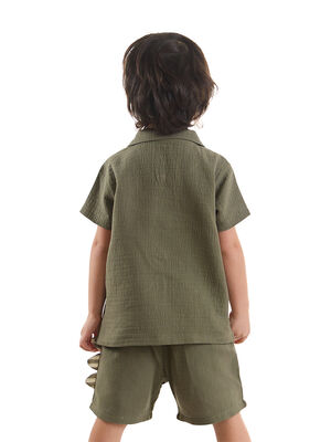 Dino Muslin Boy Shirt&Shorts Set