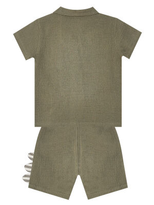 Dino Muslin Boy Shirt&Shorts Set - 4