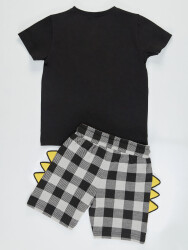 Dino Plaid Boy Shorts Set - 4