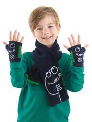 Dino Polar Boy Scarf&Glove Set - Thumbnail