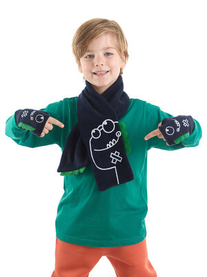 Dino Polar Boy Scarf&Glove Set