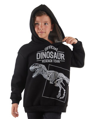 Dino Research Boy Black Sweatshirt - 1