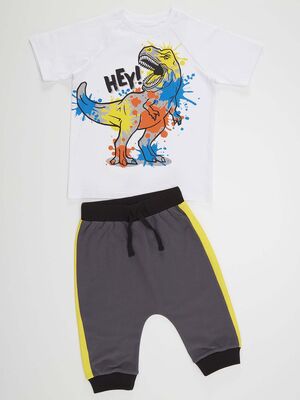 Dino Splash Boy T-shirt&Harem Pants Set