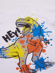 Dino Splash Erkek Çocuk T-shirt Kapri Şort Takım - 5