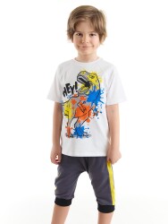 Dino Splash Erkek Çocuk T-shirt Kapri Şort Takım - 1