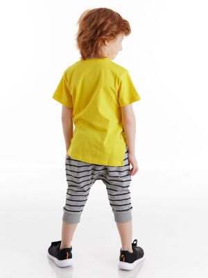 Dino Striped Boy T-shirt&Baggy Set - 2