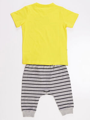 Dino Striped Boy T-shirt&Baggy Set - 4