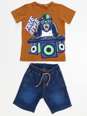 DJ Boy T-shirt&Denim Shorts Set - 3