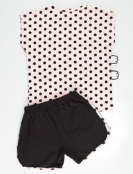 Dotted Cat Girl Short T-shirt Set - 4