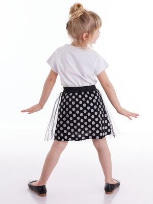 Dotted Cat Girl Skirt t-shirt Set - 2