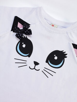 Dotted Cat Girl Skirt t-shirt Set - 5