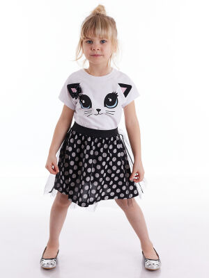 Dotted Cat Girl Skirt t-shirt Set - 1