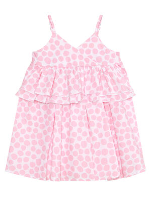 Dotted Frills Girl Poplin Dress - 3