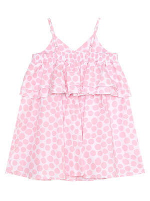 Dotted Frills Girl Poplin Dress - 4