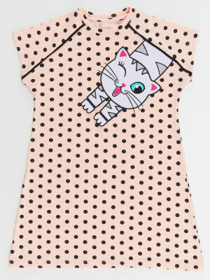 Dotted Pink Girl Dress - 3