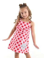 Dotted Poplin Girl Dress - 1