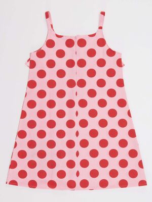 Dotted Poplin Girl Dress - 4