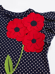 Dotted Poppy Cotton Girl Dress - 5