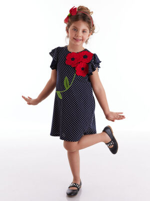 Dotted Poppy Cotton Girl Dress - 1