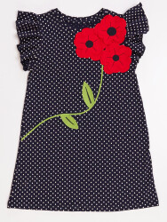 Dotted Poppy Cotton Girl Dress - 3