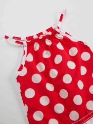 Dotted Red Baby Girl Poplin Dress - 5