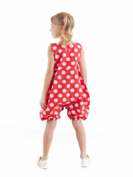 Dotted Red Girl Balloon Romper - 2