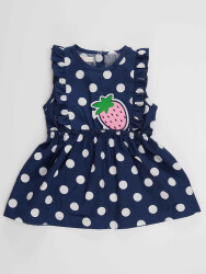 Dotted Strawberry Baby Girl Poplin Dress - 3