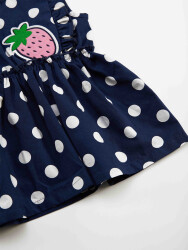 Dotted Strawberry Baby Girl Poplin Dress - 5