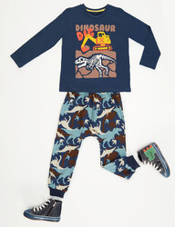 Dozer Dino Erkek Çocuk T-shirt Pantolon Takım - Thumbnail