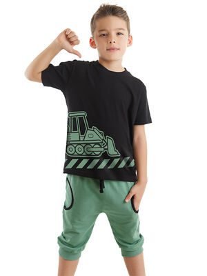 Dozer Yolda Erkek Çocuk T-shirt Kapri Şort Takım