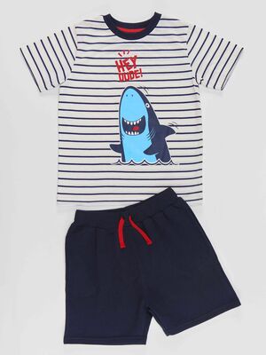 Dude Shark Erkek Çocuk T-shirt Şort Takım