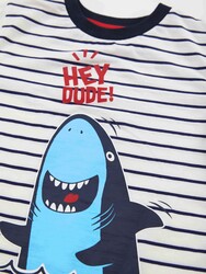 Dude Shark Erkek Çocuk T-shirt Şort Takım - Thumbnail