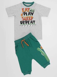 Eat&Play Boy T-shirt&Harem Pants Set - Thumbnail